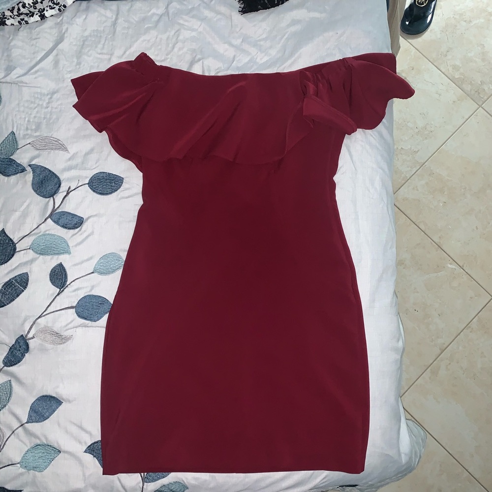 Red burgundy dress from teezeme